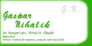 gaspar mihalik business card